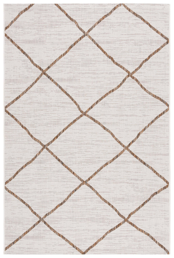 Safavieh Courtyard Elegant Geometric Area Rug - Durable Indoor/Outdoor Design For Modern Home Decor Ivory ,Brown 88% Polypropylene,12% Polyester Cy8635-59312-5