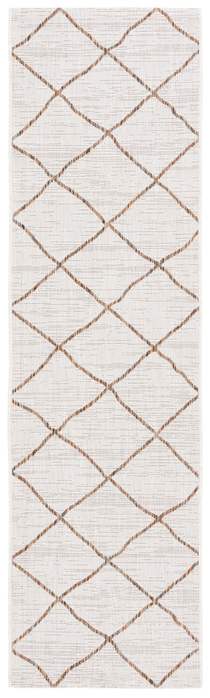 Safavieh Courtyard Elegant Geometric Area Rug - Durable Indoor/Outdoor Design For Modern Home Decor Ivory ,Brown 88% Polypropylene,12% Polyester Cy8635-59312-5