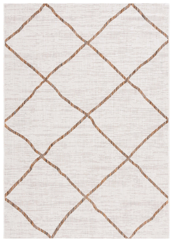 Safavieh Courtyard Elegant Geometric Area Rug - Durable Indoor/Outdoor Design For Modern Home Decor Ivory ,Brown 88% Polypropylene,12% Polyester Cy8635-59312-5