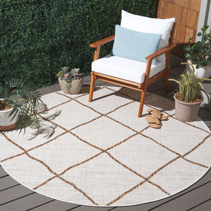 Safavieh Courtyard Elegant Geometric Area Rug - Durable Indoor/Outdoor Design For Modern Home Decor Ivory ,Brown 88% Polypropylene,12% Polyester Cy8635-59312-5