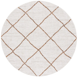 Safavieh Courtyard 8635 Power Loomed Indoor / Outdoor Rug Ivory / Brown 6'-7" x 6'-7" Round