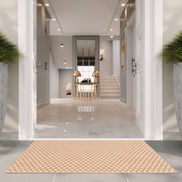 Safavieh Courtyard Contemporary Indoor/Outdoor Runner Rug - Elegant Light Brown And Grey Design For Your Space Blue ,Light Grey 88% Polypropylene,12% Polyester Cy8653-36821-5r