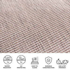Safavieh Courtyard Contemporary Indoor/Outdoor Runner Rug - Elegant Light Brown And Grey Design For Your Space Turquoise ,Light Grey 88% Polypropylene,12% Polyester Cy8653-37221-218