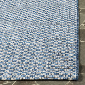 Safavieh Courtyard Contemporary Indoor/Outdoor Runner Rug - Elegant Light Brown And Grey Design For Your Space Blue ,Light Grey 88% Polypropylene,12% Polyester Cy8653-36821-5r