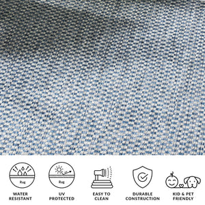 Safavieh Courtyard Contemporary Indoor/Outdoor Runner Rug - Elegant Light Brown And Grey Design For Your Space Blue ,Light Grey 88% Polypropylene,12% Polyester Cy8653-36821-5r