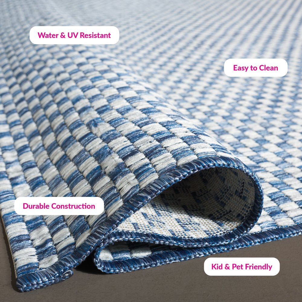 Safavieh Courtyard Contemporary Indoor/Outdoor Runner Rug - Elegant Light Brown And Grey Design For Your Space Turquoise ,Light Grey 88% Polypropylene,12% Polyester Cy8653-37221-218