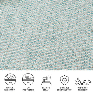 Safavieh Courtyard Contemporary Indoor/Outdoor Runner Rug - Elegant Light Brown And Grey Design For Your Space Blue ,Light Grey 88% Polypropylene,12% Polyester Cy8653-36821-5r