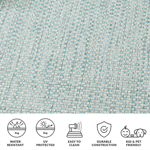 Safavieh Courtyard Contemporary Indoor/Outdoor Runner Rug - Elegant Light Brown And Grey Design For Your Space Turquoise ,Light Grey 88% Polypropylene,12% Polyester Cy8653-37221-218