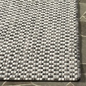 Safavieh Courtyard Contemporary Indoor/Outdoor Runner Rug - Elegant Light Brown And Grey Design For Your Space Blue ,Light Grey 88% Polypropylene,12% Polyester Cy8653-36821-5r