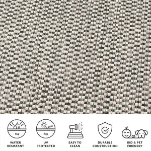 Safavieh Courtyard Contemporary Indoor/Outdoor Runner Rug - Elegant Light Brown And Grey Design For Your Space Turquoise ,Light Grey 88% Polypropylene,12% Polyester Cy8653-37221-218