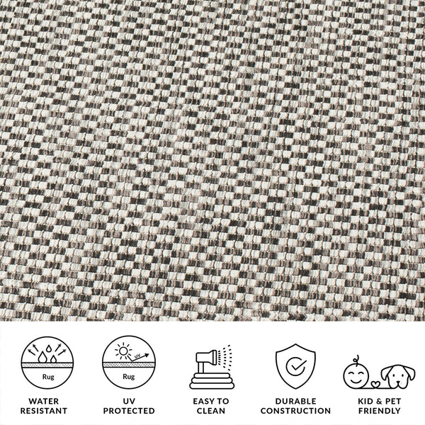 Safavieh Courtyard Contemporary Indoor/Outdoor Runner Rug - Elegant Light Brown And Grey Design For Your Space Turquoise ,Light Grey 88% Polypropylene,12% Polyester Cy8653-37221-218