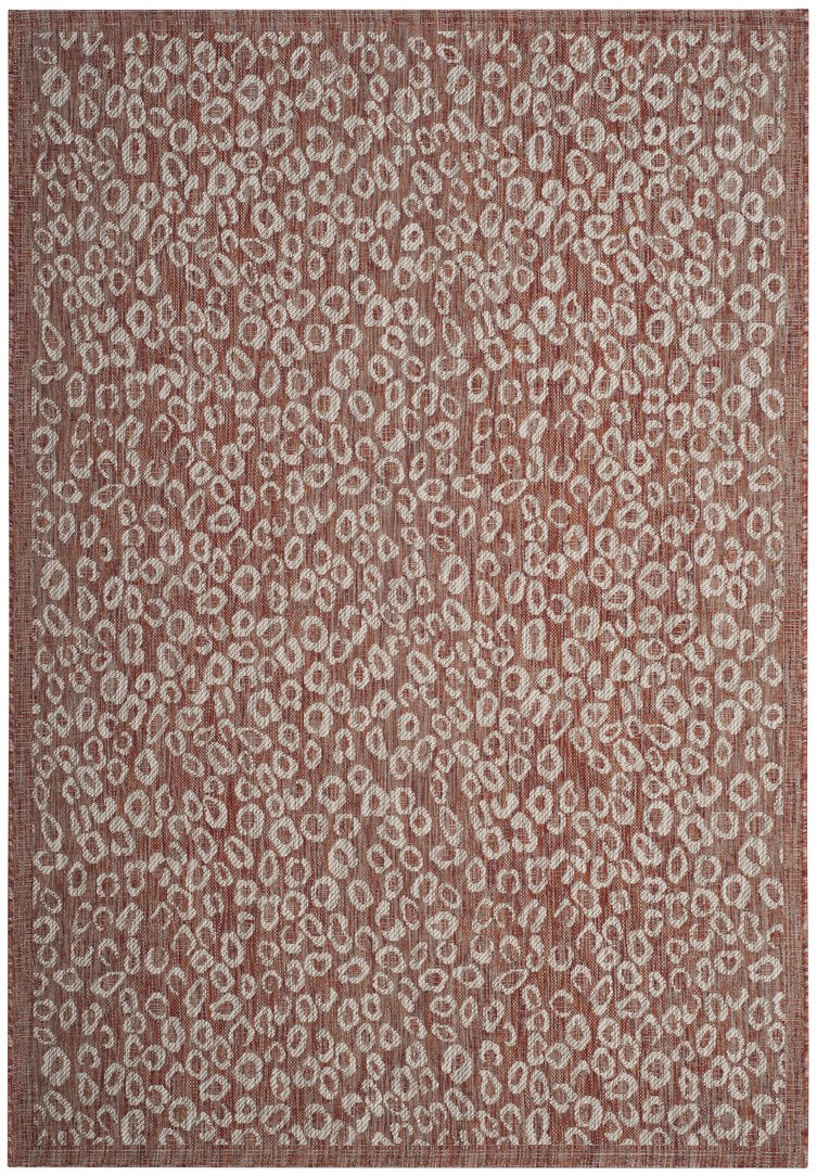 Safavieh Courtyard Elegant Rust & Grey Animal Print Area Rug – Power-loomed, Eco-friendly, 5'3" X 7'7" Rust ,Light Grey 88% Polypropylene,12% Polyester Cy8659-36521-5