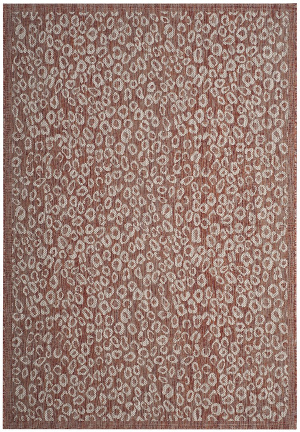 Safavieh Courtyard Elegant Rust & Grey Animal Print Area Rug – Power-loomed, Eco-friendly, 5'3" X 7'7" Rust ,Light Grey 88% Polypropylene,12% Polyester Cy8659-36521-5