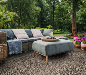 Safavieh Courtyard Stylish Area Rug For Indoors And Outdoors - Elegant Design With Animal Print Charm Black ,Light Grey 88% Polypropylene,12% Polyester Cy8659-37621-5