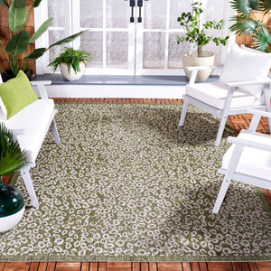 Safavieh Courtyard Stylish Area Rug For Indoors And Outdoors - Elegant Design With Animal Print Charm Black ,Light Grey 88% Polypropylene,12% Polyester Cy8659-37621-5