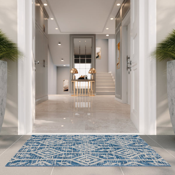 Safavieh Courtyard Santorini Geometric Area Rug – Stylish Tribal Pattern For Indoor & Outdoor Spaces Black ,Grey 85.4% Polypropylene,10.4% Polyester,4.2% Latex Cy8662-37621-28