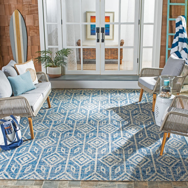 Safavieh Courtyard Santorini Geometric Area Rug – Stylish Tribal Pattern For Indoor & Outdoor Spaces Black ,Grey 85.4% Polypropylene,10.4% Polyester,4.2% Latex Cy8662-37621-28