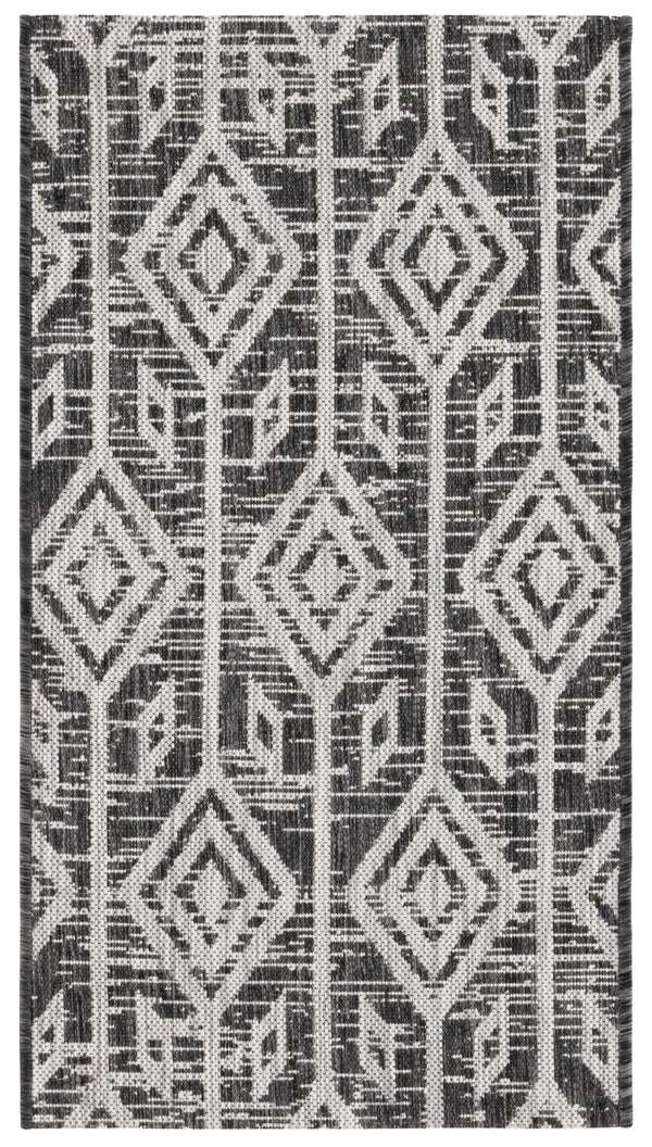Safavieh Courtyard Santorini Geometric Area Rug – Stylish Tribal Pattern For Indoor & Outdoor Spaces Black ,Grey 85.4% Polypropylene,10.4% Polyester,4.2% Latex Cy8662-37621-28