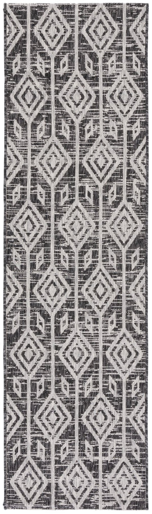 Safavieh Courtyard Santorini Geometric Area Rug – Stylish Tribal Pattern For Indoor & Outdoor Spaces Black ,Grey 85.4% Polypropylene,10.4% Polyester,4.2% Latex Cy8662-37621-28
