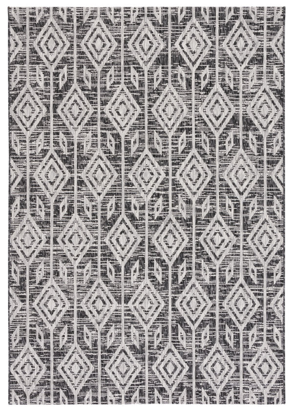 Safavieh Courtyard Santorini Geometric Area Rug – Stylish Tribal Pattern For Indoor & Outdoor Spaces Black ,Grey 85.4% Polypropylene,10.4% Polyester,4.2% Latex Cy8662-37621-28
