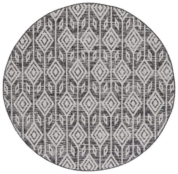 Safavieh Courtyard Santorini Geometric Area Rug – Stylish Tribal Pattern For Indoor & Outdoor Spaces Black ,Grey 85.4% Polypropylene,10.4% Polyester,4.2% Latex Cy8662-37621-28