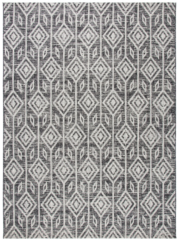 Safavieh Courtyard Santorini Geometric Area Rug – Stylish Tribal Pattern For Indoor & Outdoor Spaces Black ,Grey 85.4% Polypropylene,10.4% Polyester,4.2% Latex Cy8662-37621-28