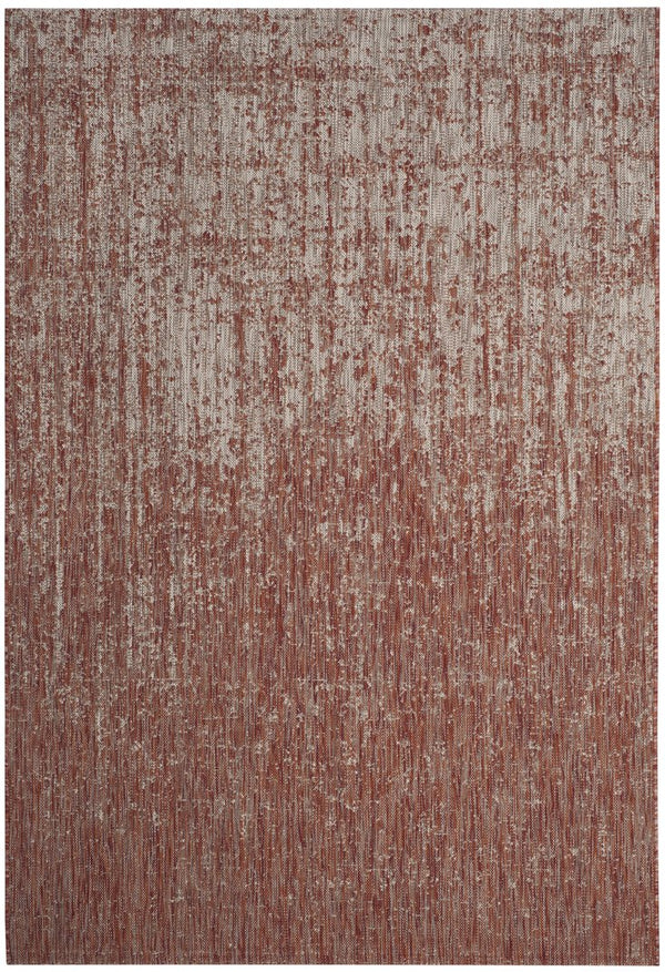 Safavieh Courtyard Elegant 5'3" X 7'7" Area Rug - Durable Indoor/Outdoor Design With Nature-inspired Patterns Rust ,Grey 88% Polypropylene,12% Polyester Cy8667-36521-5
