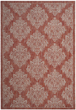 Safavieh Courtyard Exquisite Damask Area Rug - Timeless Elegance For Indoor And Outdoor Spaces, Oeko-tex Certified Blue ,Grey 88% Polypropylene,12% Polyester Cy8668-37221-6