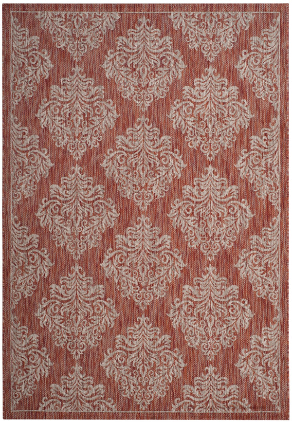 Safavieh Courtyard Exquisite Damask Area Rug - Timeless Elegance For Indoor And Outdoor Spaces, Oeko-tex Certified Blue ,Grey 88% Polypropylene,12% Polyester Cy8668-37221-6