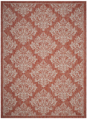 Safavieh Courtyard Exquisite Damask Area Rug - Timeless Elegance For Indoor And Outdoor Spaces, Oeko-tex Certified Blue ,Grey 88% Polypropylene,12% Polyester Cy8668-37221-6