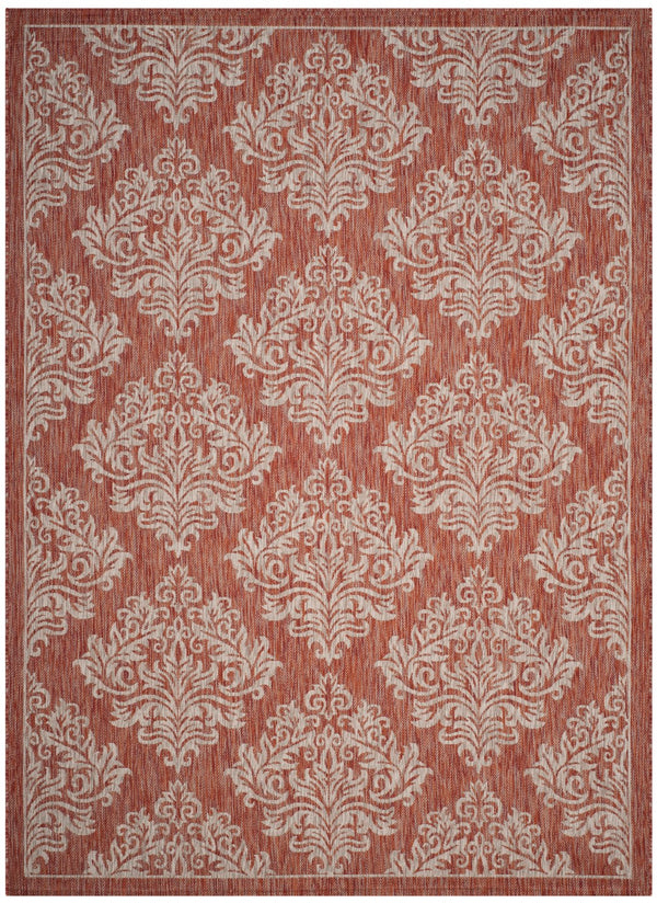 Safavieh Courtyard Exquisite Damask Area Rug - Timeless Elegance For Indoor And Outdoor Spaces, Oeko-tex Certified Blue ,Grey 88% Polypropylene,12% Polyester Cy8668-37221-6