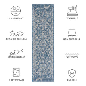 Safavieh Courtyard Power Loomed Area Rug - Elegant Navy And Grey Design For Indoor & Outdoor Spaces Navy ,Grey 88% Polypropylene,12% Polyester Cy8671-368-212