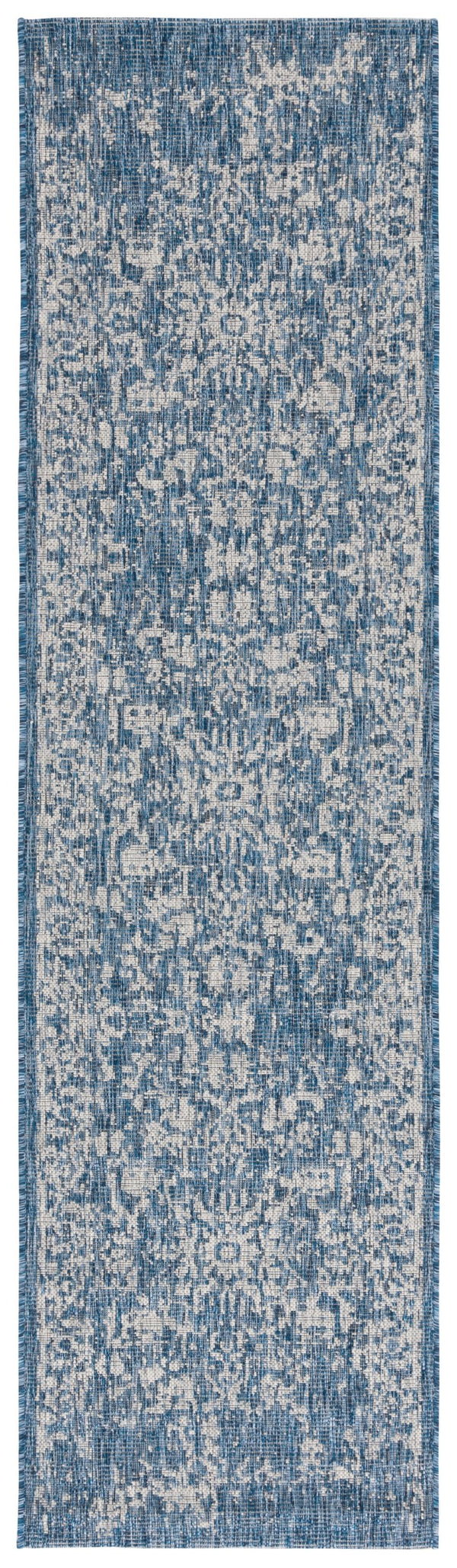 Safavieh Courtyard Power Loomed Area Rug - Elegant Navy And Grey Design For Indoor & Outdoor Spaces Navy ,Grey 88% Polypropylene,12% Polyester Cy8671-368-212