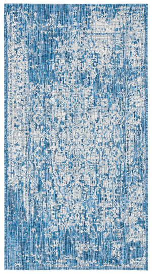 Safavieh Courtyard Power Loomed Area Rug - Elegant Navy And Grey Design For Indoor & Outdoor Spaces Navy ,Grey 88% Polypropylene,12% Polyester Cy8671-368-212