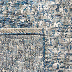 Safavieh Courtyard Power Loomed Area Rug - Elegant Navy And Grey Design For Indoor & Outdoor Spaces Navy ,Grey 88% Polypropylene,12% Polyester Cy8671-368-212