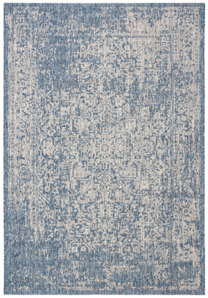 Safavieh Courtyard Power Loomed Area Rug - Elegant Navy And Grey Design For Indoor & Outdoor Spaces Navy ,Grey 88% Polypropylene,12% Polyester Cy8671-368-212