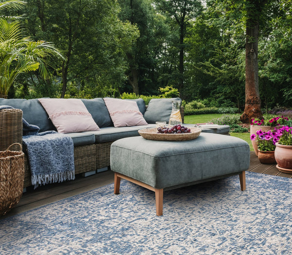 Safavieh Courtyard Power Loomed Area Rug - Elegant Navy And Grey Design For Indoor & Outdoor Spaces Navy ,Grey 88% Polypropylene,12% Polyester Cy8671-368-212