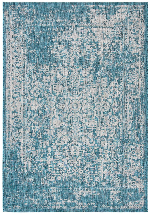 Safavieh Courtyard Power Loomed Area Rug - Elegant Navy And Grey Design For Indoor & Outdoor Spaces Navy ,Grey 88% Polypropylene,12% Polyester Cy8671-368-212
