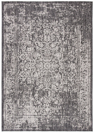 Safavieh Courtyard Power Loomed Area Rug - Elegant Navy And Grey Design For Indoor & Outdoor Spaces Navy ,Grey 88% Polypropylene,12% Polyester Cy8671-368-212