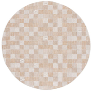 Safavieh Courtyard 8676 Power Loomed Indoor / Outdoor Rug Natural / Beige 6'-7" x 6'-7" Round