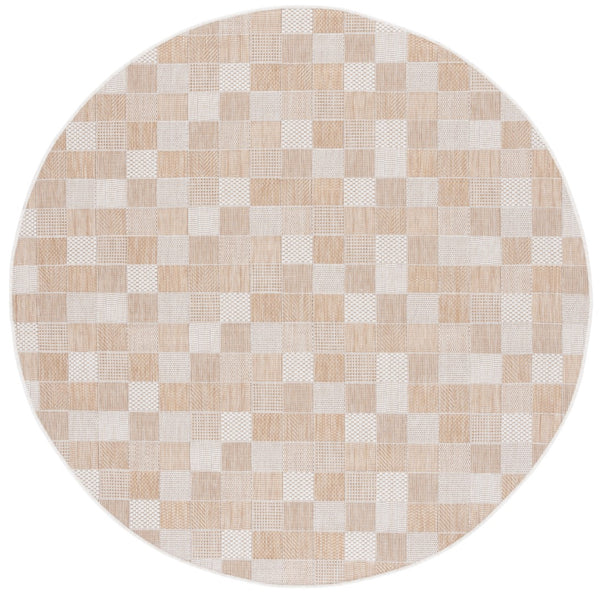 Safavieh Courtyard 8676 Power Loomed Indoor / Outdoor Rug Natural / Beige 6'-7" x 6'-7" Round