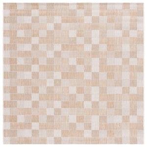 Safavieh Courtyard 8676 Power Loomed 88% Polypropylene, 12% Polyester Indoor / Outdoor Rug Natural / Beige CY8676-53021-7SQ