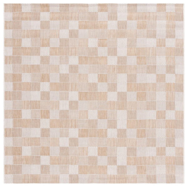 Safavieh Courtyard 8676 Power Loomed 88% Polypropylene, 12% Polyester Indoor / Outdoor Rug Natural / Beige CY8676-53021-7SQ
