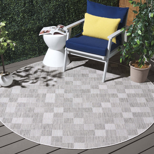 Safavieh Courtyard Elegant Modern Area Rug For Indoor/Outdoor Spaces – Durable, Chic, And Oeko-tex Certified Grey ,Dark Grey 88% Polypropylene,12% Polyester Cy8676-55312-4