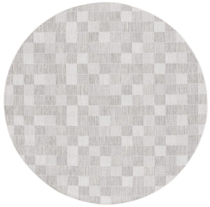 Safavieh Courtyard 8676 Power Loomed Indoor / Outdoor Rug Grey / Dark Grey 6'-7" x 6'-7" Round