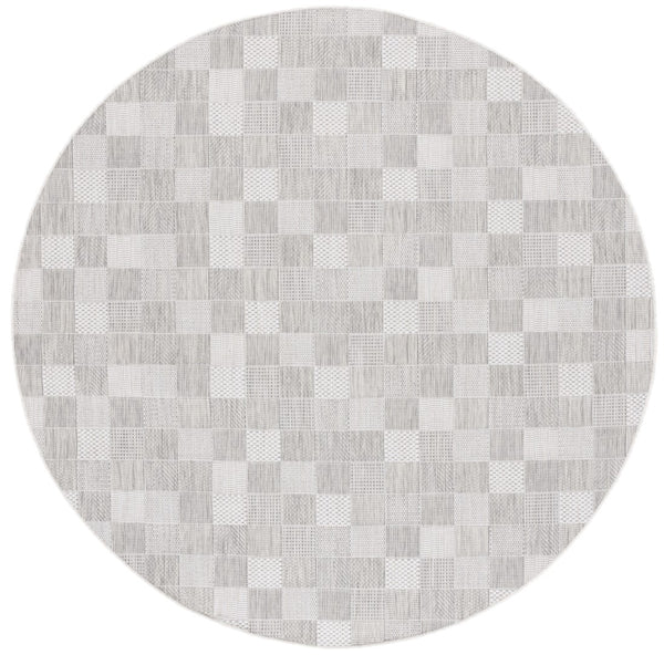 Safavieh Courtyard 8676 Power Loomed Indoor / Outdoor Rug Grey / Dark Grey 6'-7" x 6'-7" Round