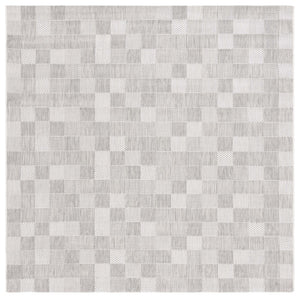 Safavieh Courtyard 8676 Power Loomed Indoor / Outdoor Rug Grey / Dark Grey 6'-7" x 6'-7" Square