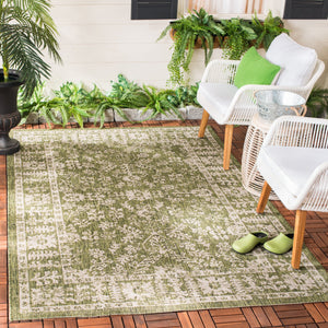Safavieh Courtyard Indoor/Outdoor Area Rug - Elegant Eco-friendly Design For Versatile Home Décor Spaces Green ,Beige 88% Polypropylene,12% Polyester Cy8678-379-4