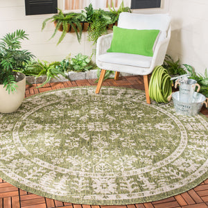Safavieh Courtyard Indoor/Outdoor Area Rug - Elegant Eco-friendly Design For Versatile Home Décor Spaces Green ,Beige 88% Polypropylene,12% Polyester Cy8678-379-4