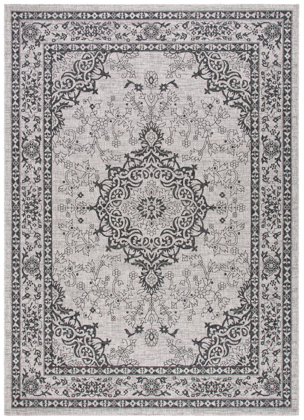 Safavieh Courtyard Exquisite Small Rectangle Area Rug In Grey And Navy, Timeless Elegance For Any Space Grey ,Navy 88% Polypropylene,12% Polyester Cy8679-36812-5
